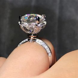 Fashion Crown Heart Style 925 Sterling silver rings 3ct Diamonique 5A Cz Engagement wedding band ring for women jewelry Gift245i