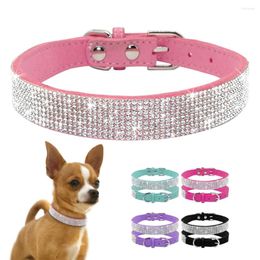 Dog Collars Zinc Alloy Buckle Collar For Small And Medium Dogs Cats Crystal Glitter Rhinestone Pet Chihuahua Pug