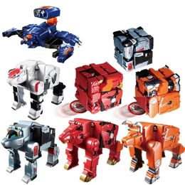 Transformation toys Robots METALIONS Transforming Animal to Robot Toys Korean TV Animation Deformation LionSheepBearScorpion Toys for Child Gift 231216