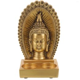 Candle Holders Tealight Holder Vintage Buddha Head Shaped Resin Candlestick Decor