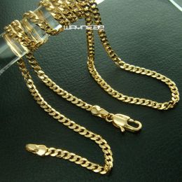 Solid 18k Gold Filled Curb Link Necklace Chain 45cm Length 2 2mm N266343B