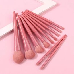 Makeup Brushes 11pcs Red Set Professional Natural Hair Eyeshadow Foundation Powder Blush Highlighter Brush Kit Make Up Tool