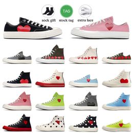 Wholesale Women Men 1970s Designer Canvas Shoes OG Classic Commes Des Garcons x Chucks Taylors Mid White Black Red Low Top Vintage Sneakers Flat Casual Trainers