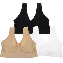 Yoga Outfit 3 Pcs Sports Womens Shockproof Vest For Running Nylon Wirefree Fitness Bras Miss Lingerie