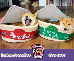 kennels pens Cute Instant Noodle Pet House Kennel Super Large Warm Dog Cat Nest Beds Cushion Udon Cup Noodle Pet Bed Removable Easy Cleaning 231216