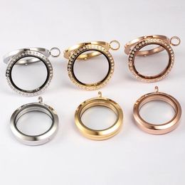 Pendant Necklaces 10pcs/Lot Floating Locket 20mm/25mm/30mm Magnetic Closure 316L Stainless Steel Memory Glass Living