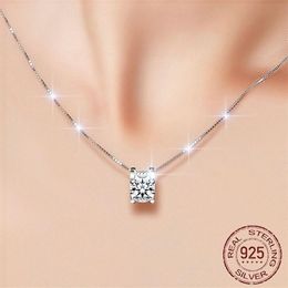 100% 925 Sterling Silver Necklaces Pendants Genuine With Chain For Women Fashion Jewellery D-049256k