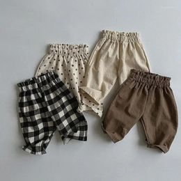 Trousers 2024 Summer Baby Casual Pants Thin Cotton Children Loose Fashion Girls High Waist Harem Boys