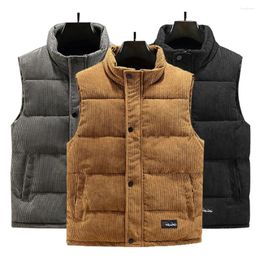 Men's Vests Men' S Sport Vest Jackets Cotton Padded Jacket Coat Warm Thick Waistcoat Stand Collar Men Oversized Sleeveless Clothing