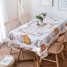Table Cloth Thanksgiving Tablecloth Maple Pumpkin Tablecloth Dining Table Festive Decor Table Cover Rectangular Coffee Table Tablecloth 231216