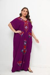 Ethnic Clothing 2 Pieces Set African Dashiki Solid Cotton Summer Dress O-neck Jilbab Plus Size Short Sleeve Loose Women Casual With Scarf