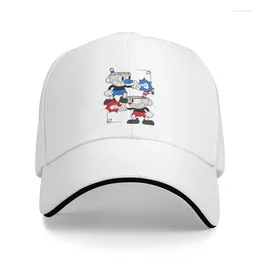 Ball Caps Custom Game Cartoon Cuphead Mugman Baseball Cap Men Women Breathable Dad Hat Outdoor