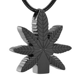 LKJ19992 Maple Leaf Shape Cremation Jewellery for Ashes Pendant Urns for Human Pet Stainless Steel Keepsake Memorial Women Necklace201b