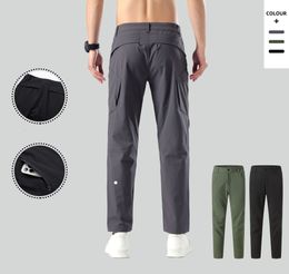 LL Men's Pants Sweatpant Quick Dry Breathable Pants Spring Sports Trouser Elastic Waist Straight Wide Joggers Running Tracksuit Men
