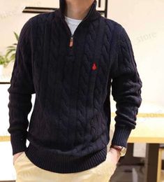 Men's Sweaters Mens Sweater Designer Polo Half Zipper Ralphs Hoodie Long Sleeve Knitted Horse Twist High Collar Men Woman Laurens Embroidery Fashion 6152ess