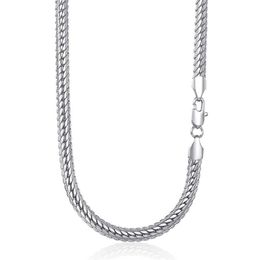 6mm Womens Mens Necklace Chain Hammered Close Rombo Link Curb Cuban White Gold Filled GF Fashion Jewellery Accessories DGN337 Chains312y