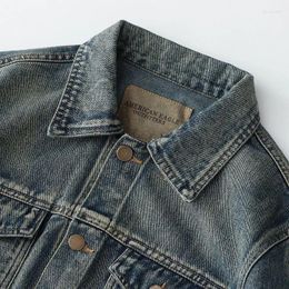 Men's Jackets Korean Fashion Coat Casual Versatile Denim Jacket Jeans Splicing Japanese Collar C96
