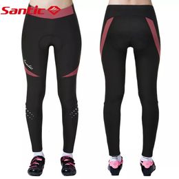 Cycling Pants Santic Women's Cycling Pants Keep Warm Winter Cycle Riding Pro fit 4D Padd Reflective Pants Sports Trousers Asian Size 231216