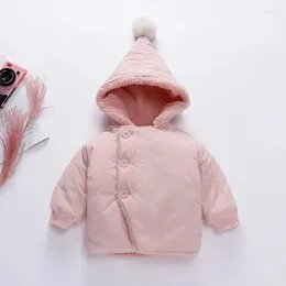 Down Coat 6M-3Y Infant Baby Girl Boy Winter Toddler Hooded Thick Velvet Warm Outwear Children Overcoat Kids Cute Parka 1 2