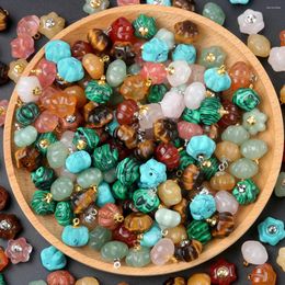 Pendant Necklaces Natural Stone Pumpkin Charms Carving Agates For Making DIY Jewellery Earrings Necklace Accessories 12x8mm