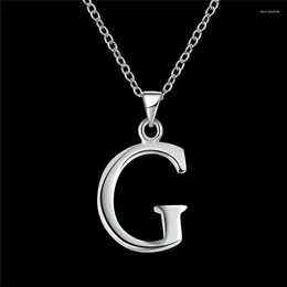 Pendant Necklaces Fashion Jewelry 925 Sterling Silver Link Letter G Pendants Fine Women Wedding Party Gift 2. 2.5CM No Chain