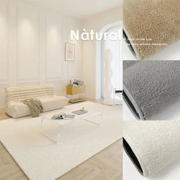 Carpets Japanese Minimalist Solid Colour Plush Rugs Living Room Decoration Large Area Carpet Bedroom Thickened Soft Carpets Lounge Rug 231216