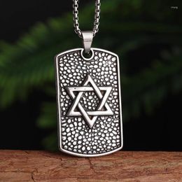 Pendant Necklaces Men's Stainless Steel Solomon Star Of David Necklace Six-Pointed Lucky Jewelry Jewish Shield