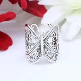 Cluster Rings Vintage Silver Colour Butterfly Ring For Women Versatile Fashion Wedding Engagement Girl Accessories Jewellery Party Gift