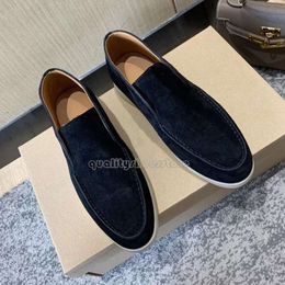 Loro Pianas Shoes Couples Shoes LP Loafers Women Walk Charms Embellished Suede Moccasins Genuine Leather Casual Flats Men Designers 627