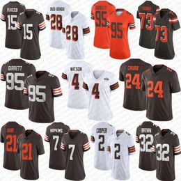 24 Nick Chubb Myles Garrett Football Jersey Deshaun Watson Amari Cooper Owusu-koramoah Denzel Ward Dustin Hopkins Elijah Moore Dorian Thompson-robinson Joe