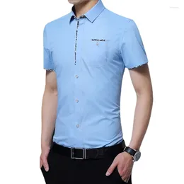 Men's Casual Shirts For Men Korean Fashion Short Sleeve Mens Shirt Slim Design Formal Male Dress Man Clothing Plus Size 5XL