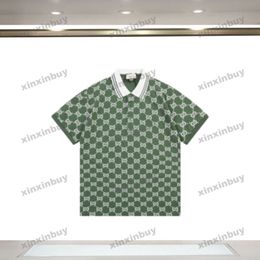 xinxinbuy Men designer Tee t shirt Double letter printing short sleeve cotton women Black white blue Grey red M-3XL