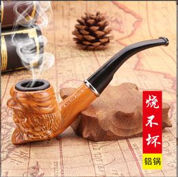 Smoking Pipe Creative lion head carved resin pipe, detachable cleaning and filtering specialized pipe