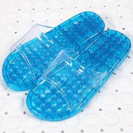 Slippers A749ZXW Women's Summer Indoor Crystal Massage Hollow Leaking Couple Bath Plastic Men's