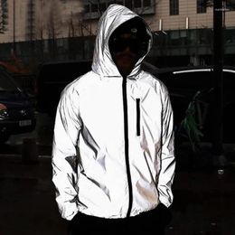 Men's Jackets Men Cycling Clothes Reflective Windbreaker Women Waterproof Jacket Hip Hop Hooded Coat Unisex