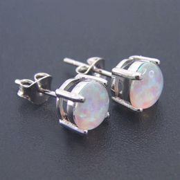 Fine Earring Women Earrings 6 9mm x 6 9mm Opal Jewelry Stud Earrings 100% 925 Sterling Silver for Girls Wedding Gift290m