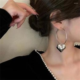 Hoop Earrings Big Love Heart Charm For Women Fashion Exaggerated Large Ear Jewellery Party Gifts