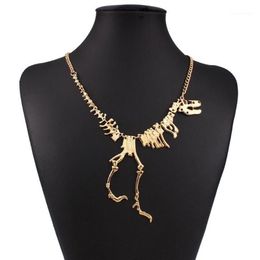 Whole New Punk Style Gothic Tyrannosaurus Skeleton Dinosaur Necklace Bone Funky Chain Pendant Silver Color1251f