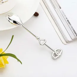 Spoons Double Heart Teaspoons 8pcs Couple Coffee Spoon Wedding Party Favours Guests Gift Bridal Shower Souvenir