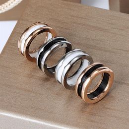 Designer rings classic ceramic fashion ring luxury Jewellery men and women titanium steel alloy gold plated couples rings party wedd259m