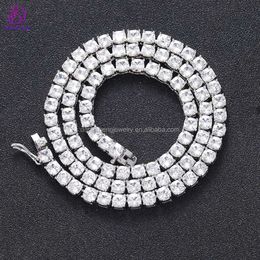 Fashion Jewelry Sterling Sier Tennis Chain 6.5Mm Hip Hop Iced Out VVS Moissanite Diamond Necklaces