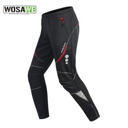 Cycling Pants WOSAWE Winter Men's Cycling Pants Windproof Waterproof Fleece Thickened Warm Mountain Bike Bicycle Riding Pants Motobike Trouser 231216