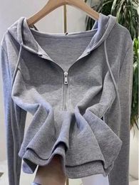 Women's Hoodies Female Clothes Grey Hooded Pink With Zipper Sweatshirts For Women Tops Plain Full Zip Up Aesthetic Autumn And Winter E M