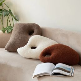 Cushion/Decorative Pillow Bubble Kiss Nordic Abstract Style Special-shaped Stuffed Plush Pillow for Sofa Solid Color Wool Cushion Home Decorative Pillows 231216