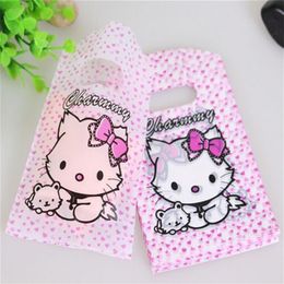 New 500pcs lot 9 15cm Good Quality Pink Cute Small Kitty Pouches Mini Gift Bags246v