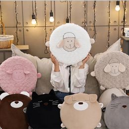 Cushion/Decorative Pillow Ins Super Cute Sheep Creative Cartoon Animals Pad Sofa Cushion Stuffed Animal Plush Pillows Cushions Gift for Friends Home Decor 231216