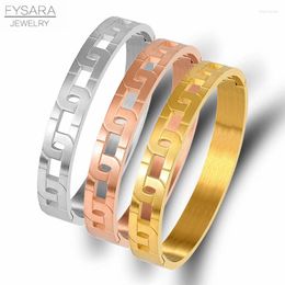 Bangle FYSARA Luxury Intersect Design Bangles Stainless Steel Black Chain Width For Women Men Couple Wristhand Brand Jewellery