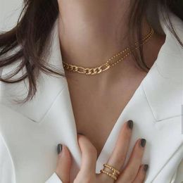 Luxury Desinger Figaro Beads Chain Patchwork Choker Necklace For Girl Stainless Steel 18k Gold Chains Necklaces Women245d