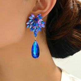 Dangle Earrings Elegant Leaves Teardrop For WomLuxury Design Sparkly Crystal Original Funny Wedding Party Pendant Jewelry Gift