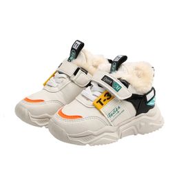 Boots Autumn Winter Girl Children Sport Shoes Breathable Plush Warm Boys Sneakers Soft Light WIth Fur Outdoor Kids Running 231216